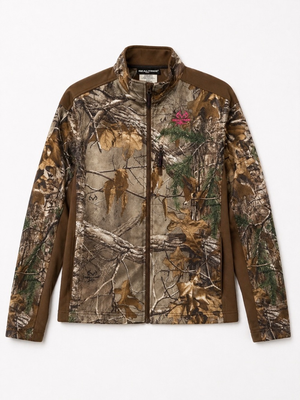 Realtree Brown Woodland Camo Jacket with Pink Logo